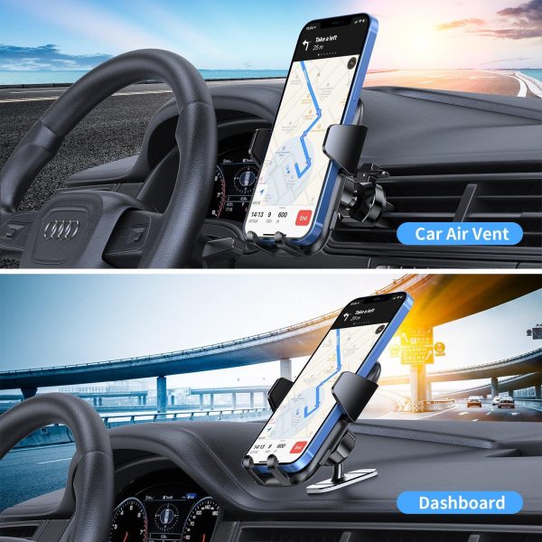 Universal Car Phone Holder for 4.7'' to 6.9'' Car Phone Mount - Black